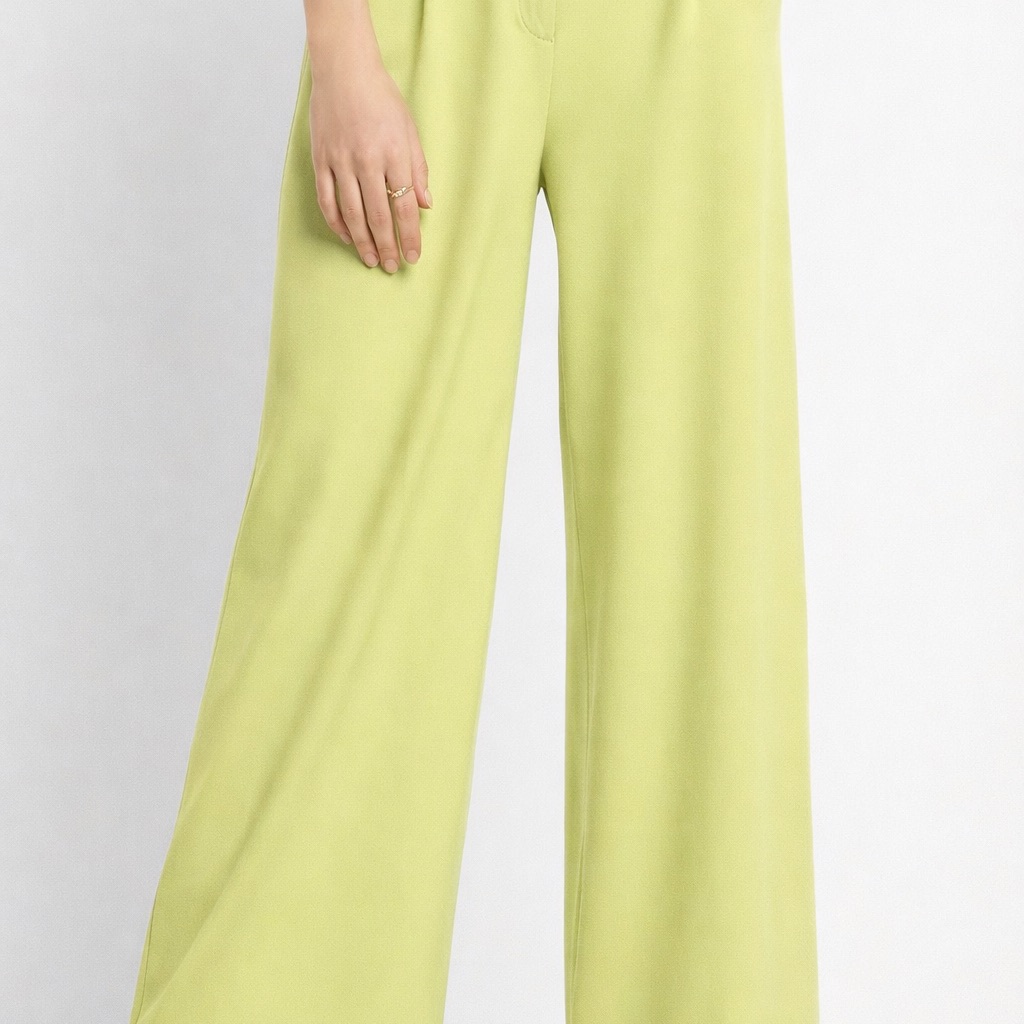 Express Stylist Wide Leg Super High Rise Pants Lime Green Size 2l